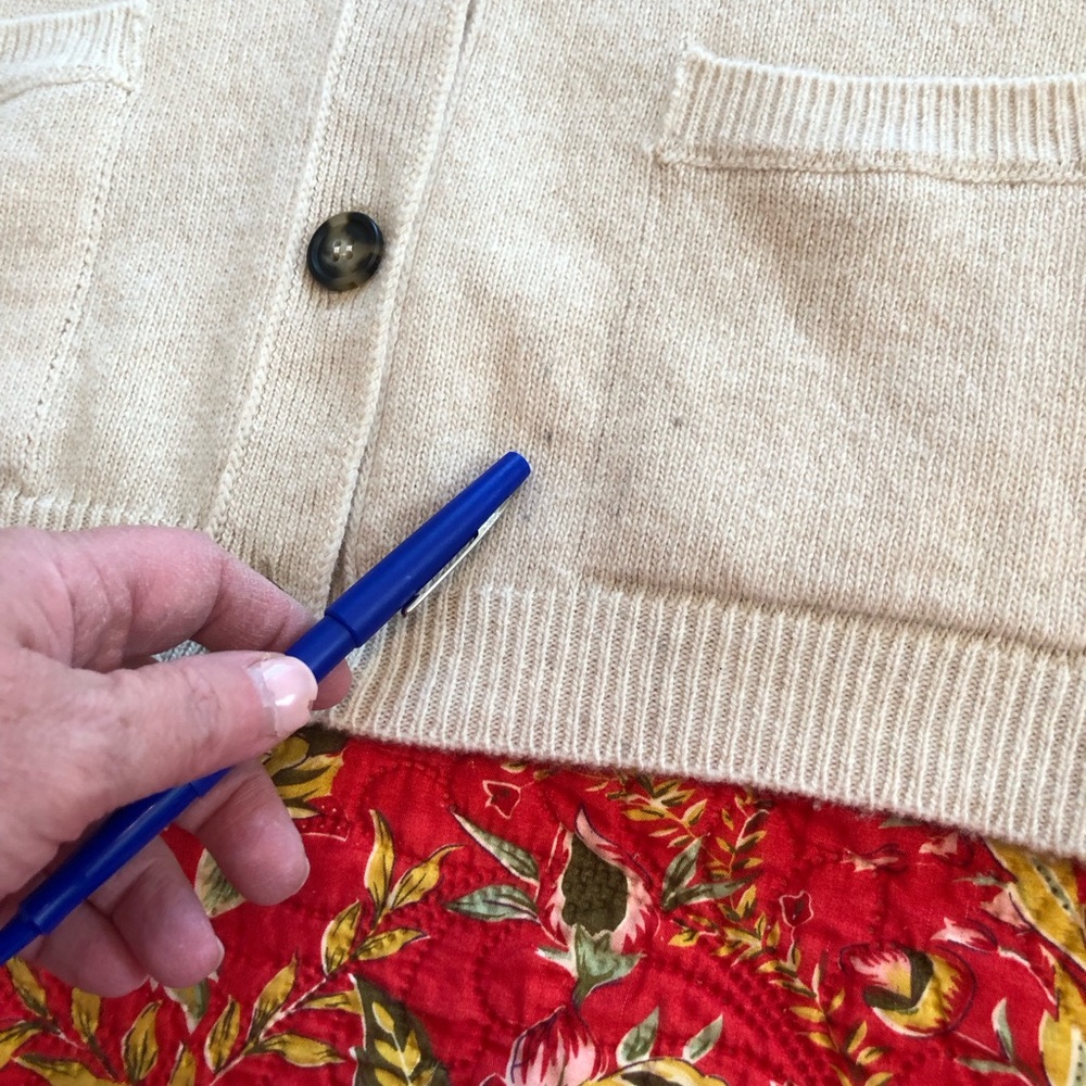 Share G. Label by Goop Virgin Wool Cardigan, No Belt, MED, Oatmeal, MSG 595 - Picture 7 of 11
